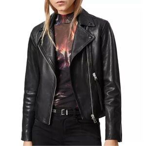 All Saints Dalby Leather Jacket - sz L